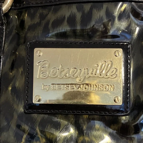 Betsey Johnson Black and Gold Leopard Tote - Picture 4 of 6